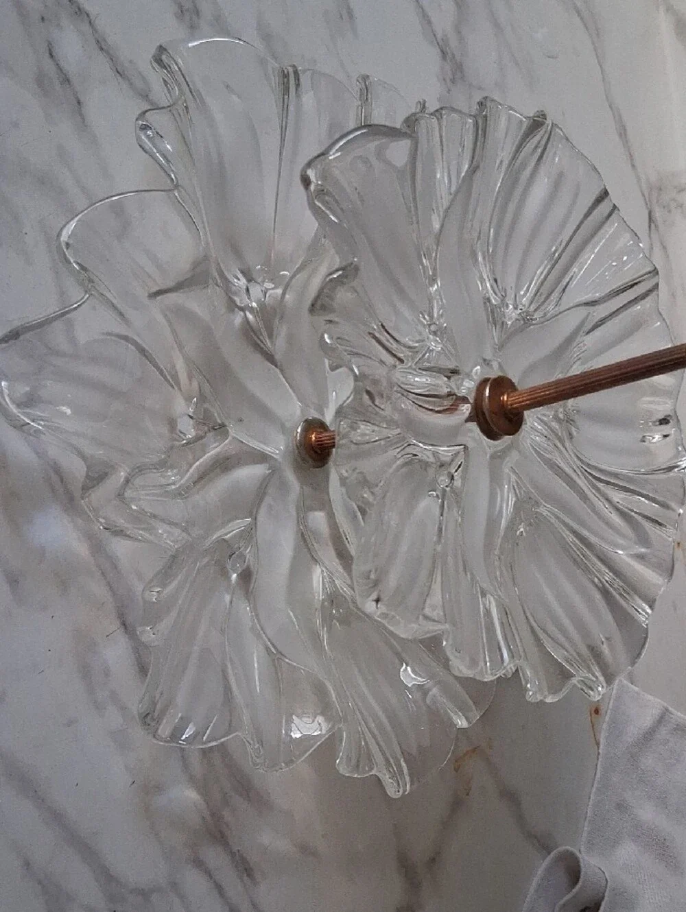 vintage 2 tier candy dish  glass